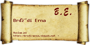 Bródi Erna névjegykártya